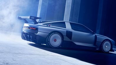 Konceptbilen Hyundai N Vision 74 set fra siden.