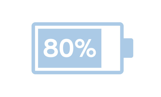 Oplad fra 10% til 80% på kun 18 minutter