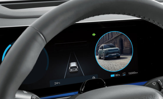 Blindvinkel-sensor med kameravisning