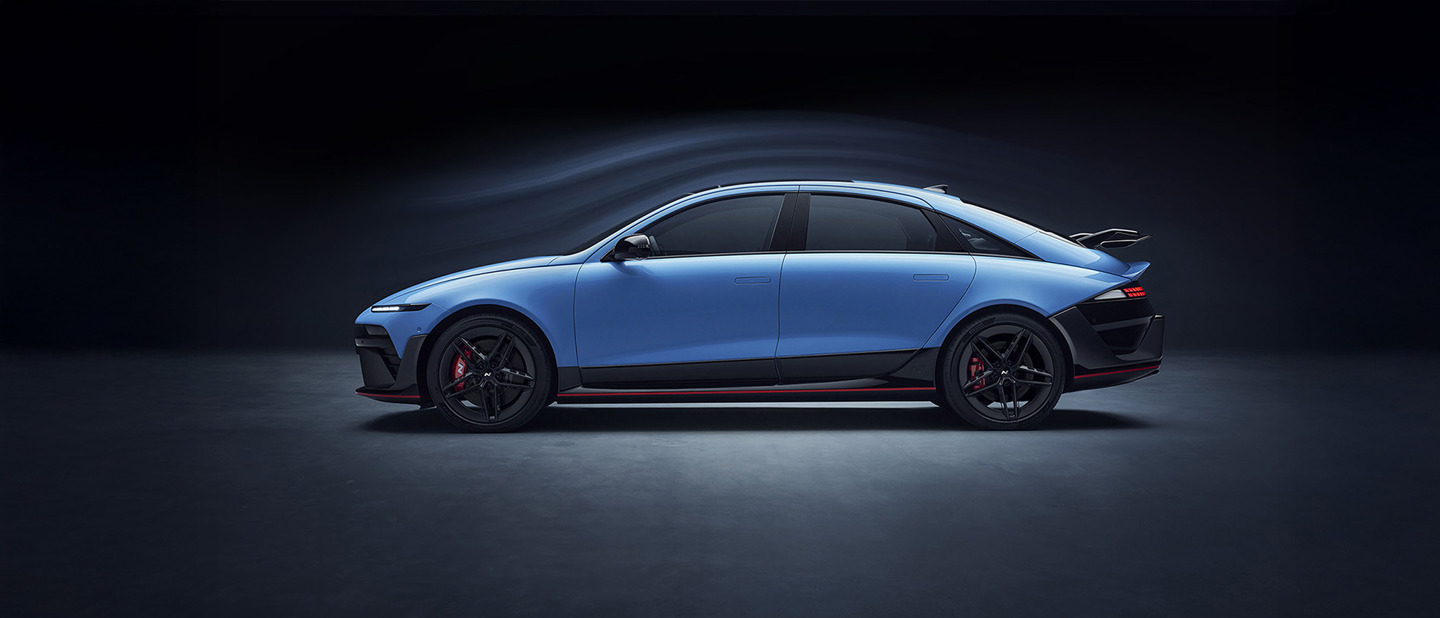 Billeder der viser vindmodstanden i en Hyundai IONIQ 6 N