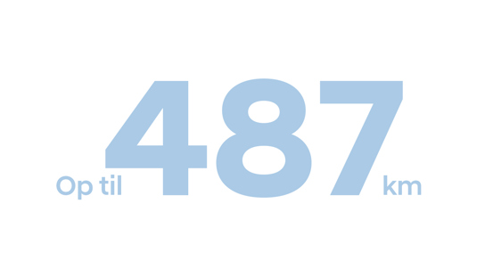 Op til 487 km rækkevidde