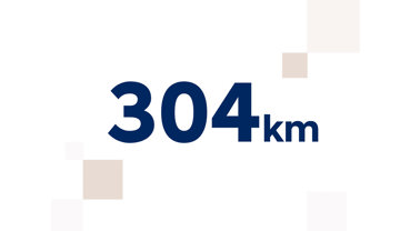 Oplad 304 km