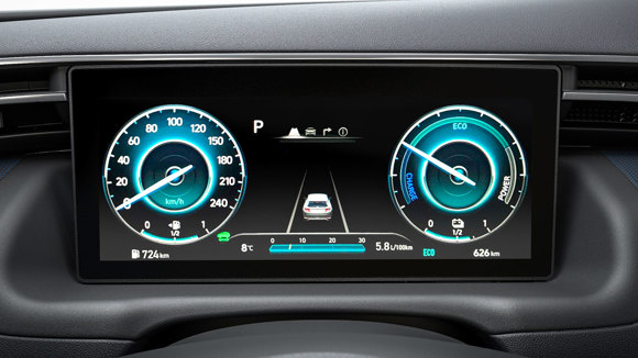 Hyundai TUCSON Plug-in Hybrid 10.25” digital instrumentering