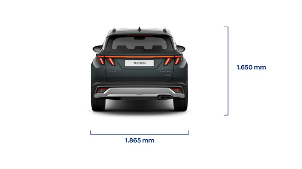 Dimensionerne på Hyundai TUCSON Plug-in Hybrid set bagfra