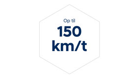 Topfart op til 150 km/t