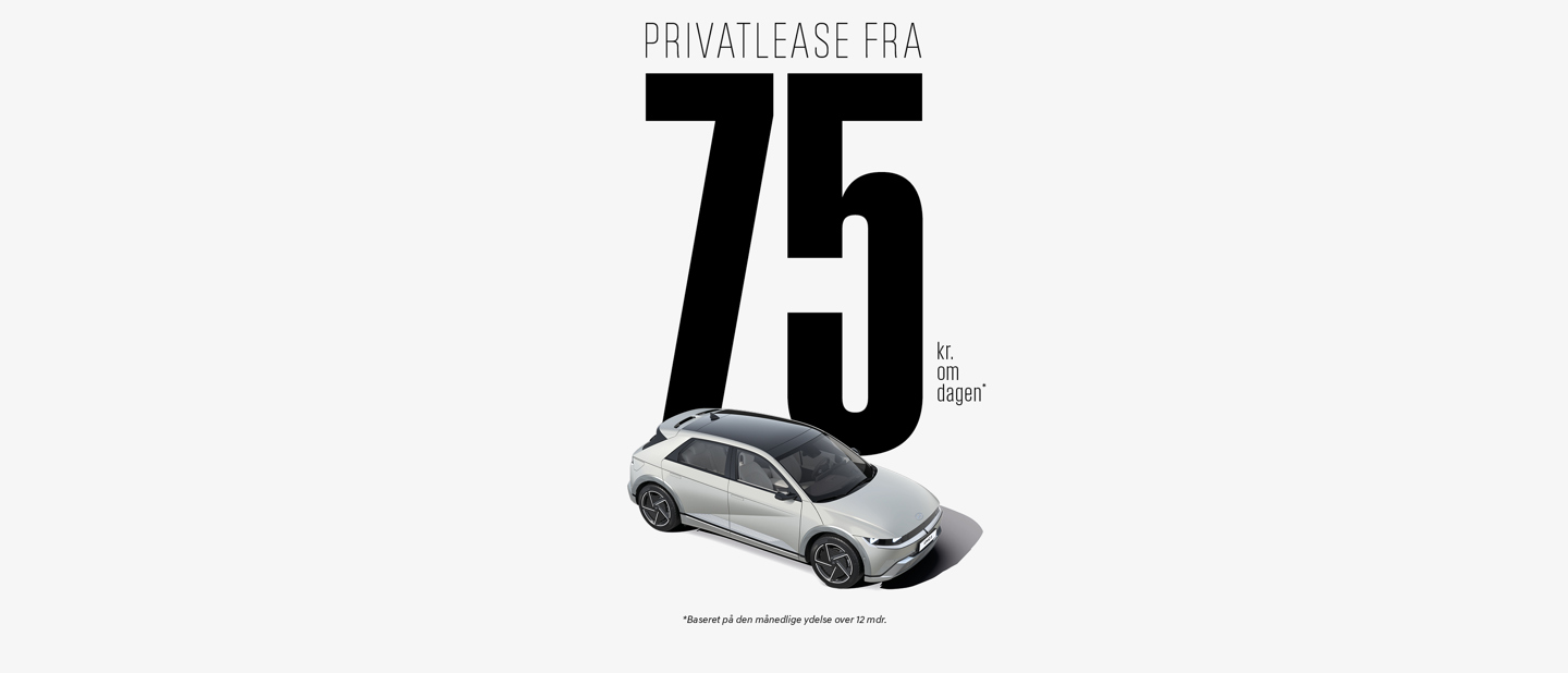 Privatlease IONIQ 5 til 75 kr. om dagen