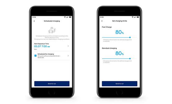 Hyundai Bluelink app se opladningsstatus