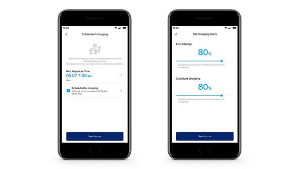 Hyundai Bluelink app se opladningsstatus