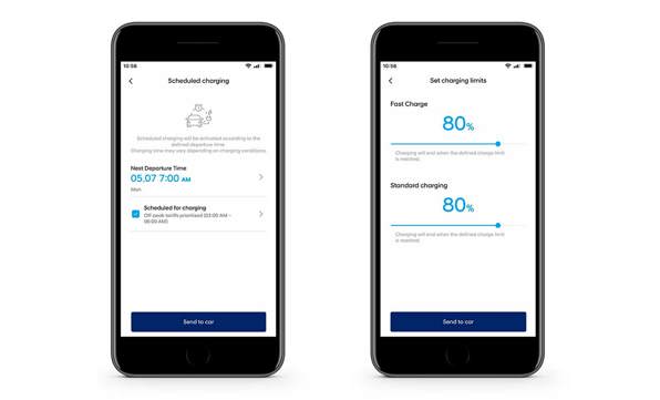 Hyundai Bluelink app se opladningsstatus